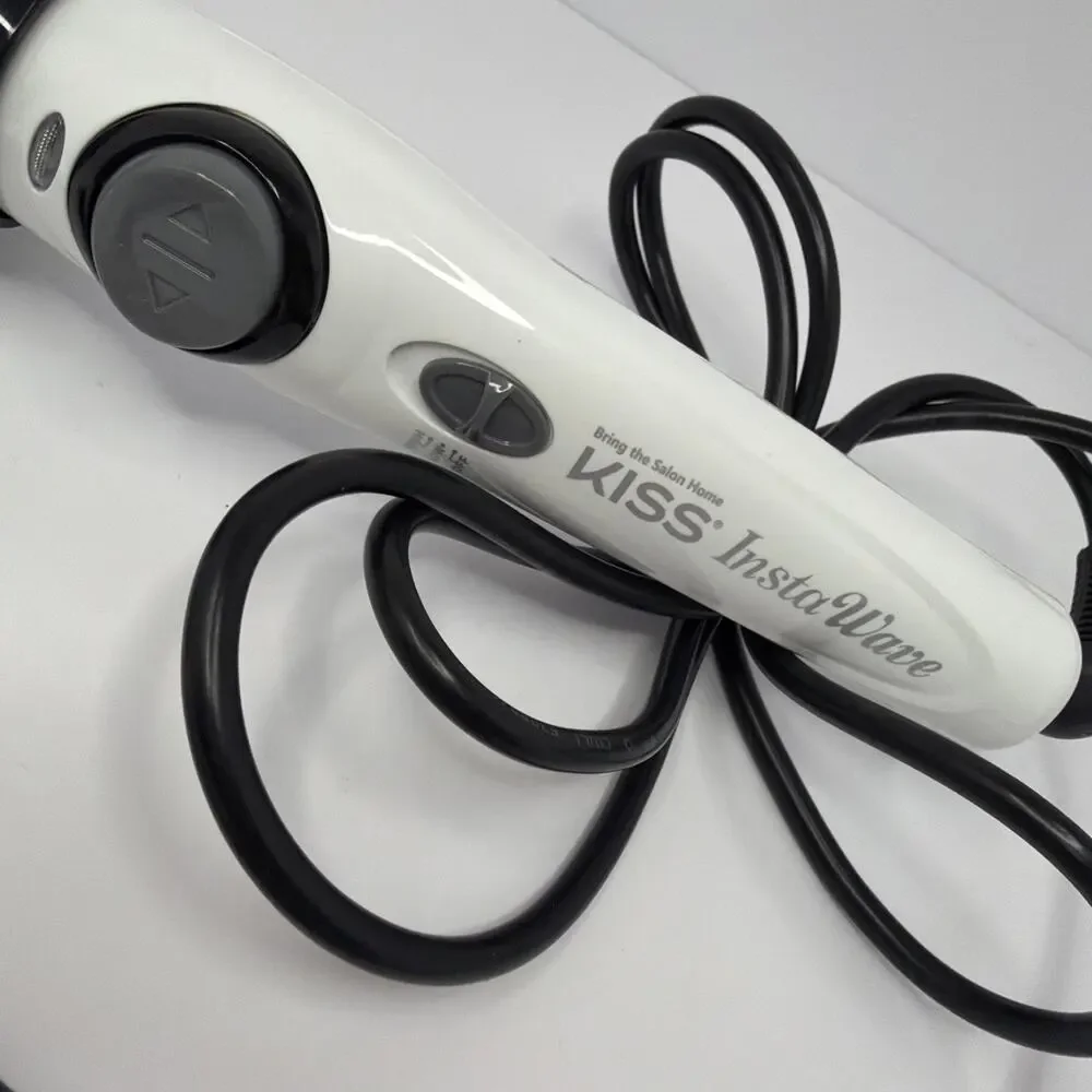 KISS Instawave White Curler Automatic Ceramic Curling Iron‎ 1 in. Model KACI01